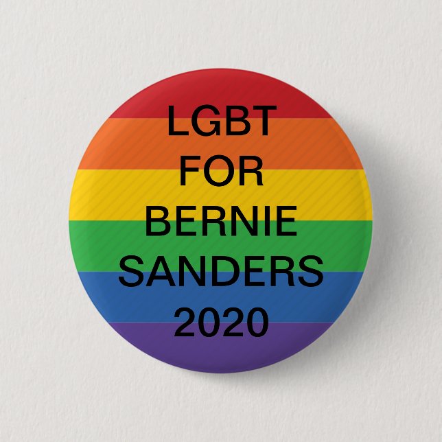 LGBT for Bernie Sanders 2020 Button (Front)