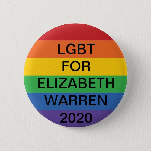 LGBT for Elizabeth Warren President 2020 Button