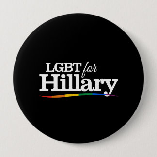 LGBT for Hillary - black  white- Pinback Button