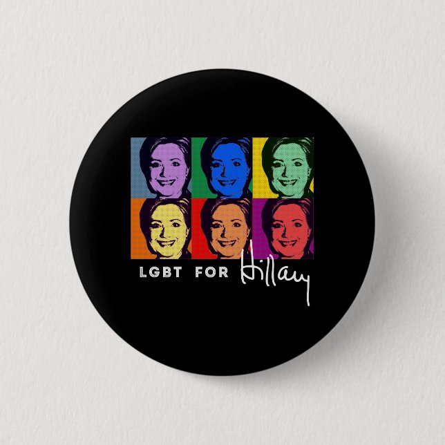LGBT for Hillary Clinton - Pop Art -.png Pinback Button (Front)