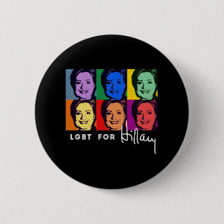 LGBT for Hillary Clinton - Pop Art -.png Pinback Button