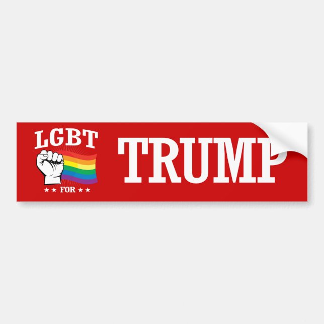 LGBT FOR TRUMP BUMPER STICKER (Front)