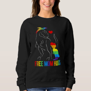 Lgbt Free Mom Hugs Dinosaur Rex Mamasaurus Ally Ra Sweatshirt