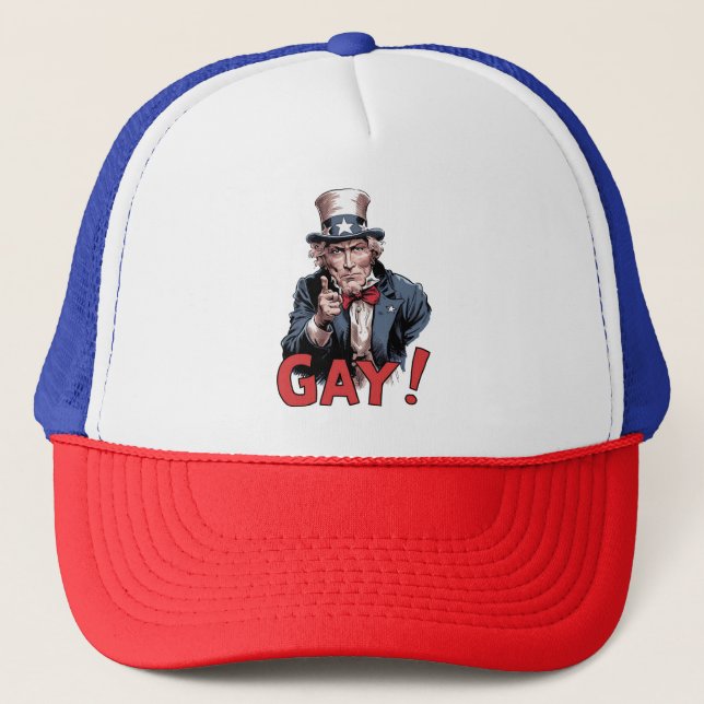 LGBT Gay Ally Pride Month Funny Trucker Hat (Front)
