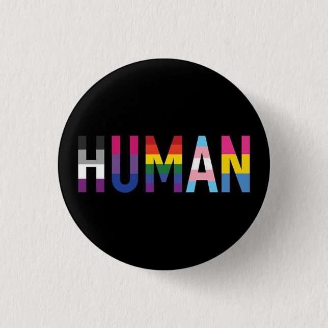 lgbt gay bi trans pan ace pride flags feminist button (Front)