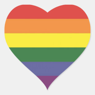 LGBT (Gay) Flag Heart Sticker