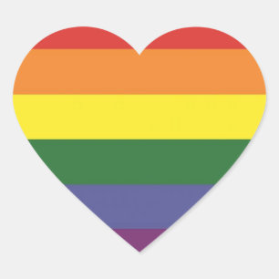 LGBT (Gay) Flag Heart Sticker