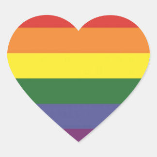LGBT (Gay) Flag Heart Sticker