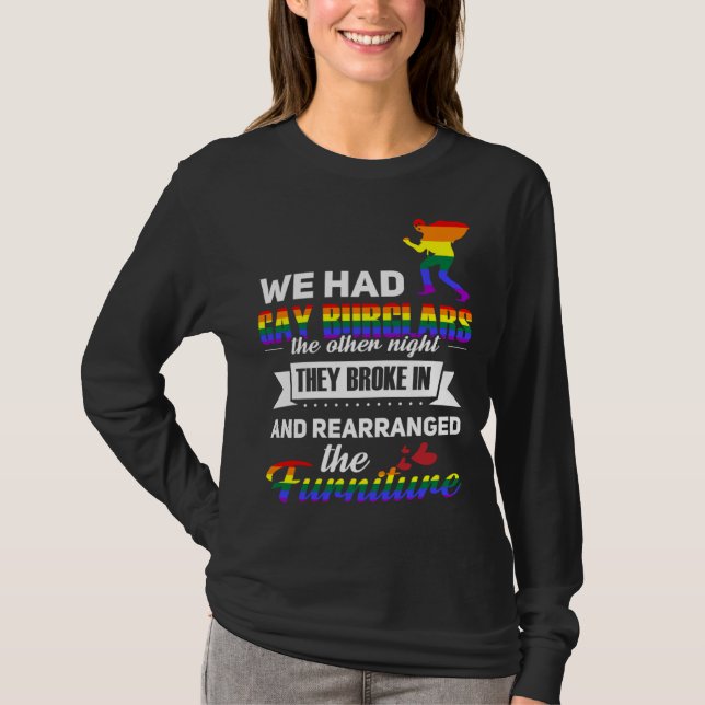 LGBT Gay Lesbian Bisexual Pride Burglars T-Shirt (Front)