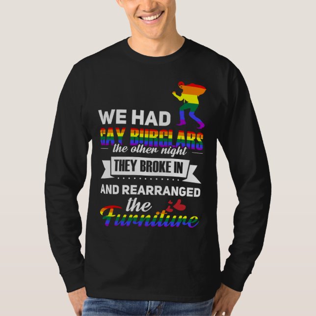 LGBT Gay Lesbian Bisexual Pride Burglars T-Shirt (Front)