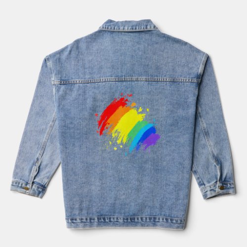 Lgbt Gay Lesbian Csd Pride Splash  Denim Jacket