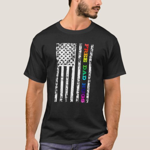 LGBT Gay Lesbian Free Dad Hugs T_Shirt