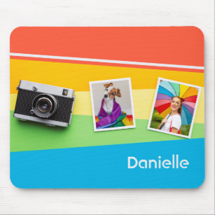 LGBT Gay Lesbian Modern Personalized Name Photo Mouse Pad