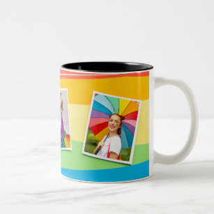 LGBT Gay Lesbian Modern Personalized Name Photo Two-Tone Coffee Mug