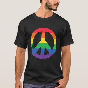 LGBT Gay Lesbian Pride Flag Peace Sign Pride Flag T-Shirt