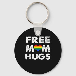 LGBT Gay Lesbian Pride Free Mom Hugs Keychain