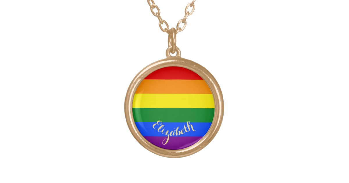 Women's Rainbow Transgender Bisexuals Flag Necklace