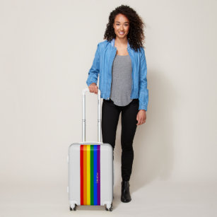 LGBT Gay Lesbian Pride Rainbow Stripes Monogrammed Luggage