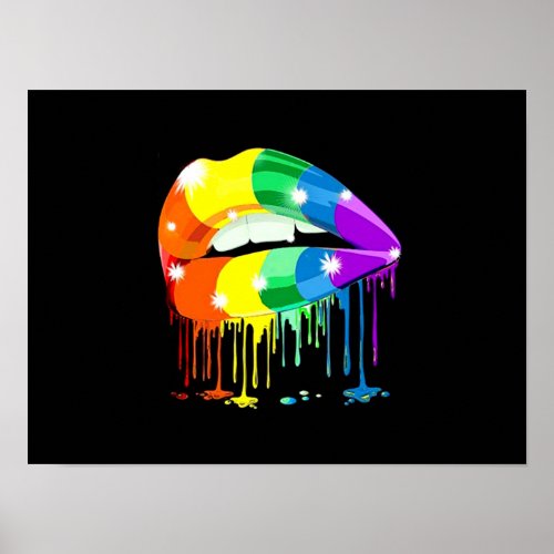 LGBT Gay Lip Pride Flag _ Love Gift Poster