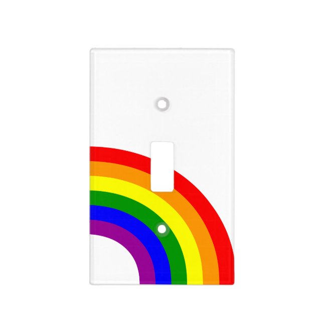 LGBT Gay Matching Couple Half Rainbow Light Switch Cover (Front)