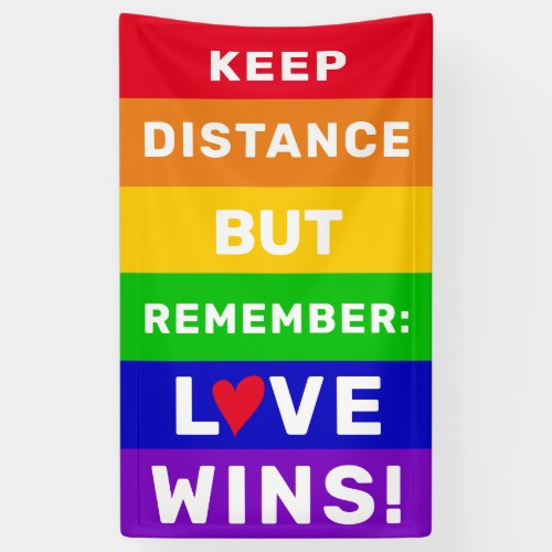 LGBT Gay pride 2020 keep distance Love Wins quote Banner