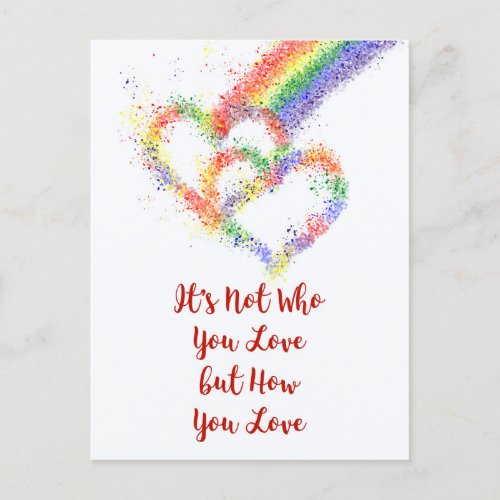 Lgbt Gay Pride Beautiful Rainbow Hearts  Quote Postcard