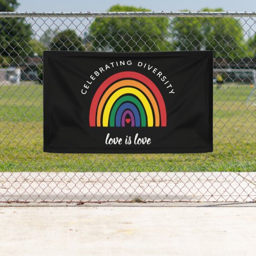 LGBT Gay Pride Celebrating Diversity Love Is Love Banner