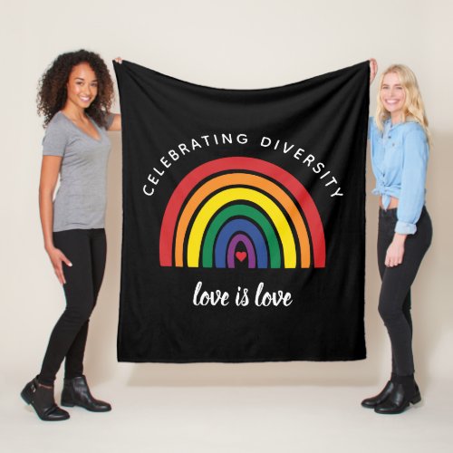 LGBT Gay Pride Celebrating Diversity Love Is Love Fleece Blanket
