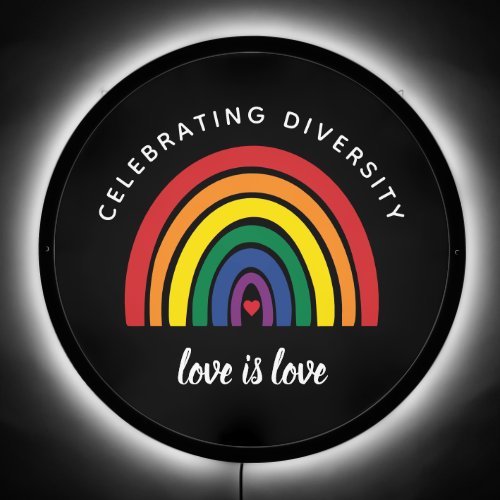 LGBT Gay Pride Celebrating Diversity Love Is Love LED Sign