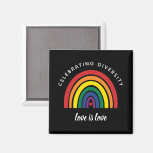LGBT Gay Pride Celebrating Diversity Love Is Love Magnet