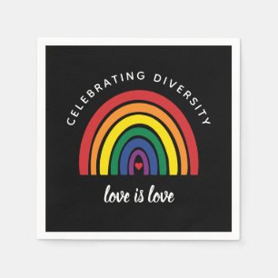 LGBT Gay Pride Celebrating Diversity Love Is Love Napkins