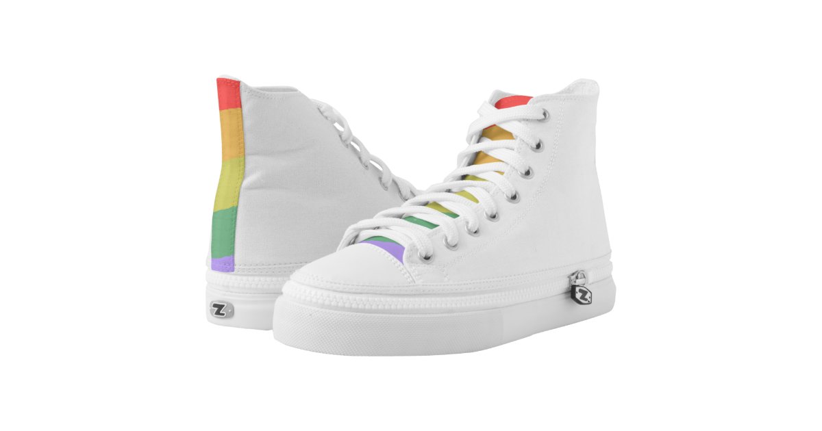 scrap Assimilate depart LGBT Gay Pride converse style rainbow flag shoes | Zazzle