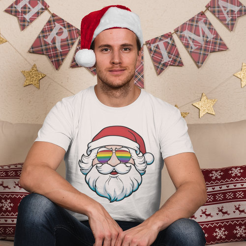 LGBT Gay Pride Cool Trendy Santa Claus Christmas T_Shirt