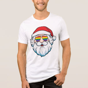 LGBT Gay Pride Cool Trendy Santa Claus Christmas Tri-Blend Shirt