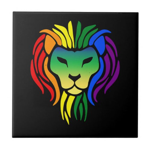 LGBT Gay Pride Flag Proud Lion _ LGBT Gay Pride Pr Ceramic Tile