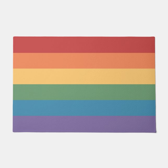 LGBT Gay Pride Flag Rainbow Doormat (Front)