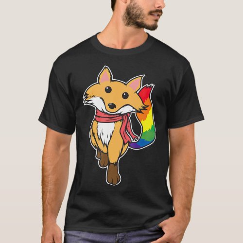LGBT Gay Pride Fox   Animal Lover Rainbow Fox T_Shirt