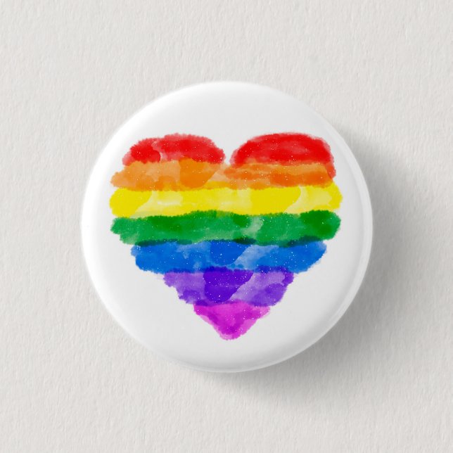 lgbt gay pride heart flag feminist resist button (Front)