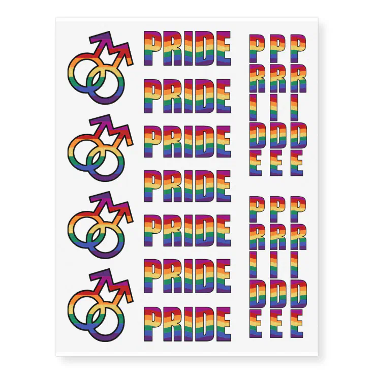 LGBT Gay Pride Male Gender Symbol Temporary Tattoos | Zazzle