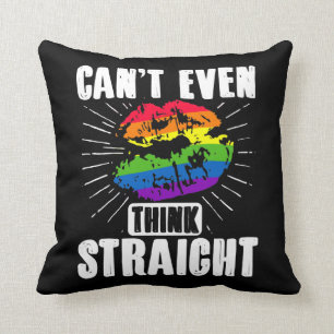 LGBT Gay Pride Month Cant Even Think Straight Throw Pillow
