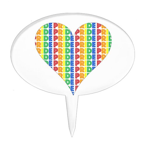 LGBT Gay Pride Month Celebration Rainbow Heart Cake Topper LGBT Gay Pride Month Celebration Rainbow Heart Cake Topper