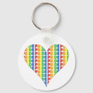 LGBT Gay Pride Month Celebration Rainbow Heart Keychain