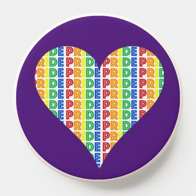 LGBT Gay Pride Month Celebration Rainbow Heart PopSocket (Popsocket)