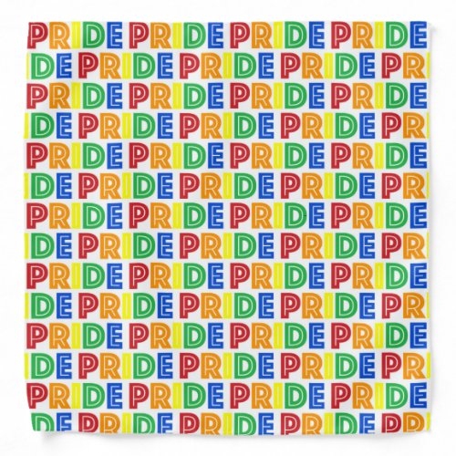 LGBT Gay Pride Month Celebration Rainbow Letters Bandana