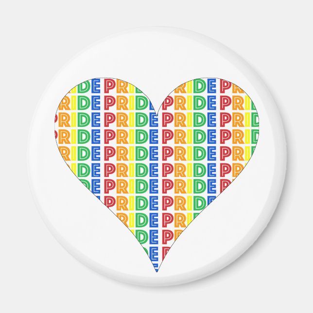 LGBT Gay Pride Month Celebration Rainbow Letters Magnet (Front)