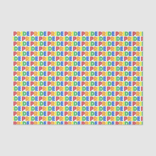 LGBT Gay Pride Month Celebration Rainbow Letters Tissue Paper (Front)