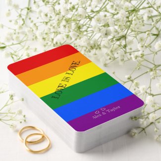 LGBT Gay Pride Month "LOVE IS LOVE." Rainbow Flag Playing Cards