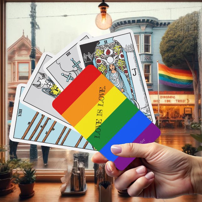 LGBT Gay Pride Month "LOVE IS LOVE." Rainbow Flag Tarot Cards (Creator Uploaded)