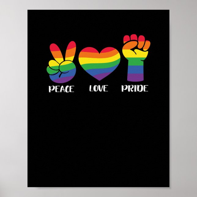 LGBT Gay Pride Month  Peace Love Pride Poster (Front)
