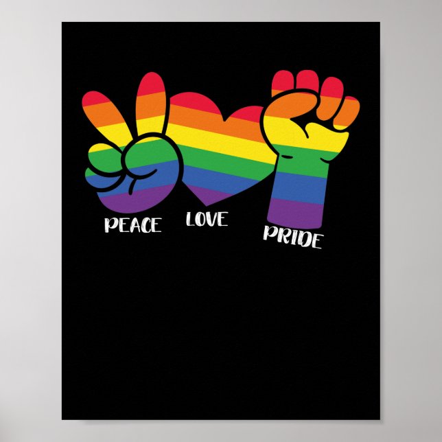 LGBT Gay Pride Month  Peace Love PRide Poster (Front)